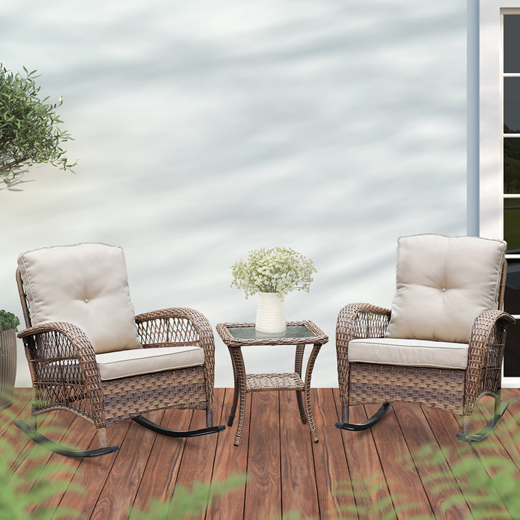 Patio conversation set online with rockers